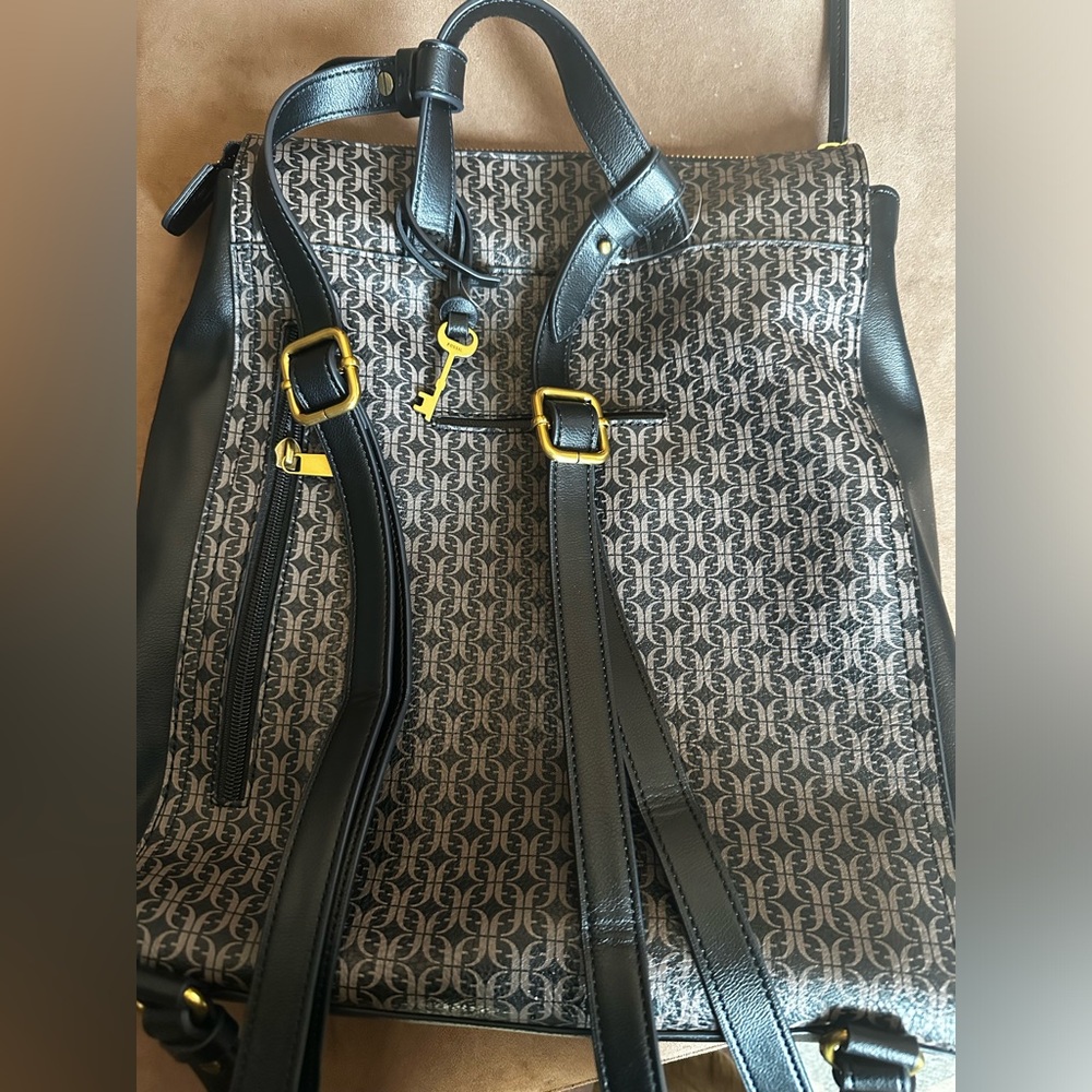 Fossil Black And Gray Patterned Backpack - image 2